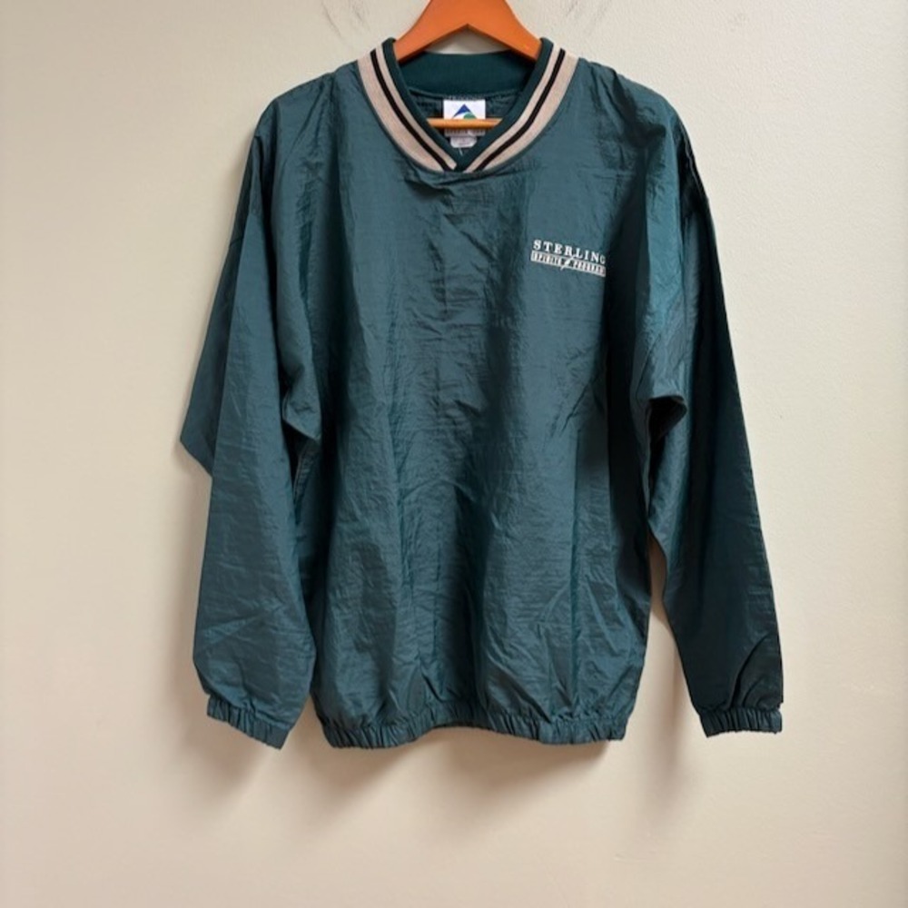 VTG Augusta Sportswear Men Pullover Green Golf Windbreaker Size L Lightweight US